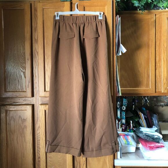 Petite Studio Pleated Wide Leg Pants - L - Picture 8 of 13